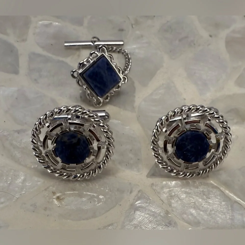 Danté Silver and Blue Sodalite Cufflinks Set